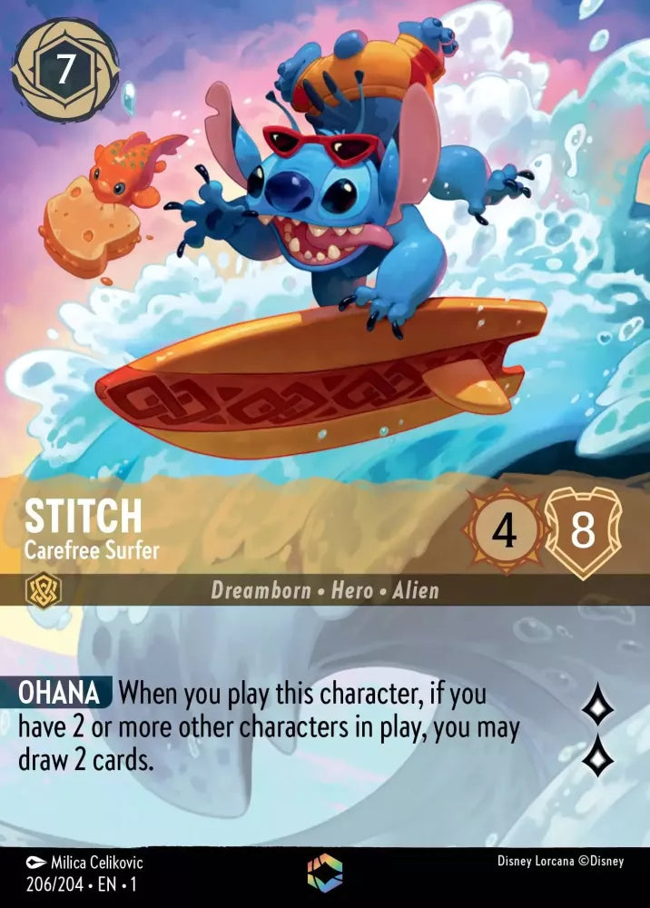 Buy Stitch - Carefree Surfer (1ST-206) Lorcana The First Chapter