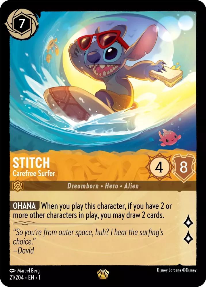 Stitch - Carefree Surfer (V.1) [1TFC-21] (The First Chapter) (Legendary)
