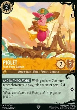 Piglet - Pooh Pirate Captain (V.2) [3INK-223] (Into the Inklands) (Super Rare)