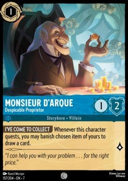 Monsieur D'Arque - Despicable Proprietor [7ARI-157] (Archazia's Island) (Common)