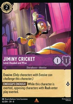 Jiminy Cricket - Level-Headed and Wise [8JAF-62] (Reign of Jafar) (Rare)