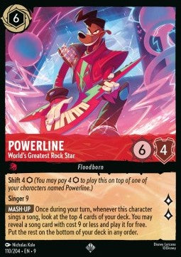 Powerline - World's Greatest Rock Star (V.1) [9FAB-110] (Fabled) (Super Rare)
