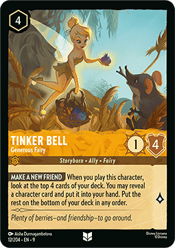Tinker Bell - Generous Fairy [9FAB-12] (Fabled) (Uncommon)