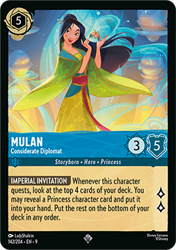 Mulan - Considerate Diplomat (V.1) [9FAB-142] (Fabled) (Super Rare)