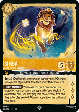 Simba - King in the Making (V.1) [10WHI-20] (Whispers in the Well) (Super Rare)