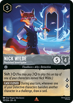 Nick Wilde - Persistent Investigator (V.1) [10WHI-187] (Whispers in the Well) (Rare)