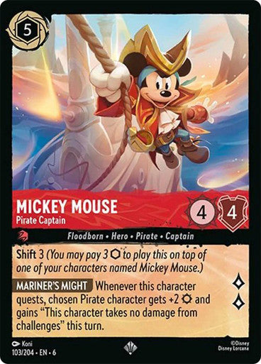 Mickey Mouse - Pirate Captain [6AZS-103] (Azurite Sea) (Super Rare)