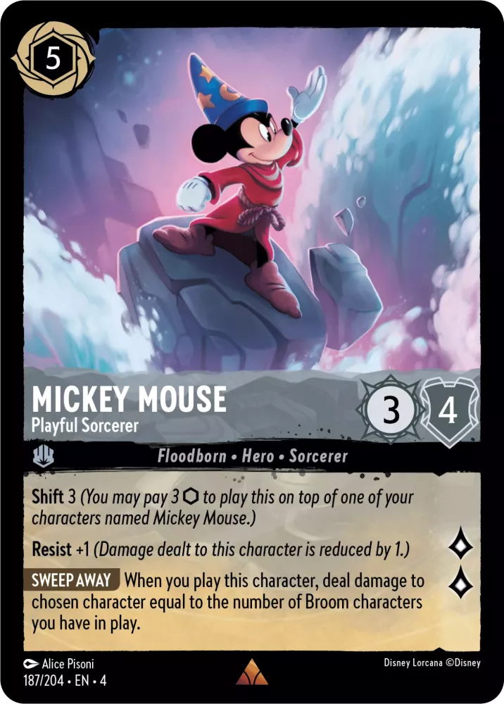 Mickey Mouse - Playful Sorcerer (V.1) [4URS-187] (Ursula's Return) (Rare)