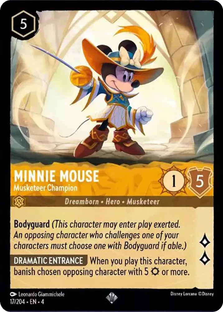 Minnie Mouse - Musketeer Champion (V.1) [4URS-17] (Ursula's Return) (Super Rare)