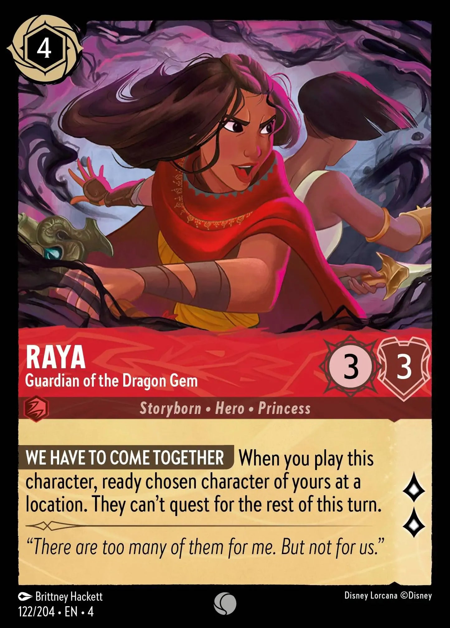 Raya - Guardian of the Dragon Gem [4URS-122] (Ursula's Return) (Common)