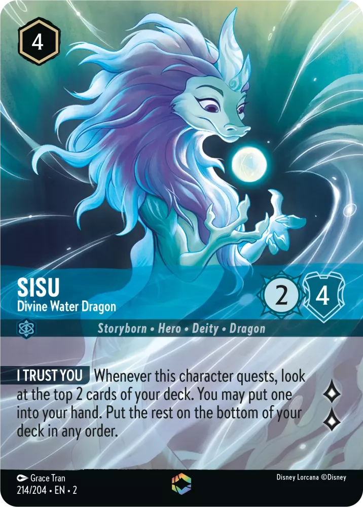 Sisu - Divine Water Dragon (V.2) [2ROF-214] (Rise of the Floodborn) (Enchanted)
